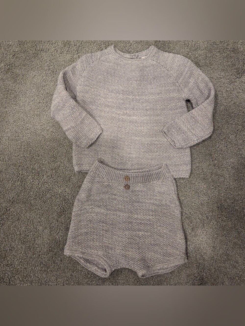 Quincy Mae Heathered Periwinkle Knit Set